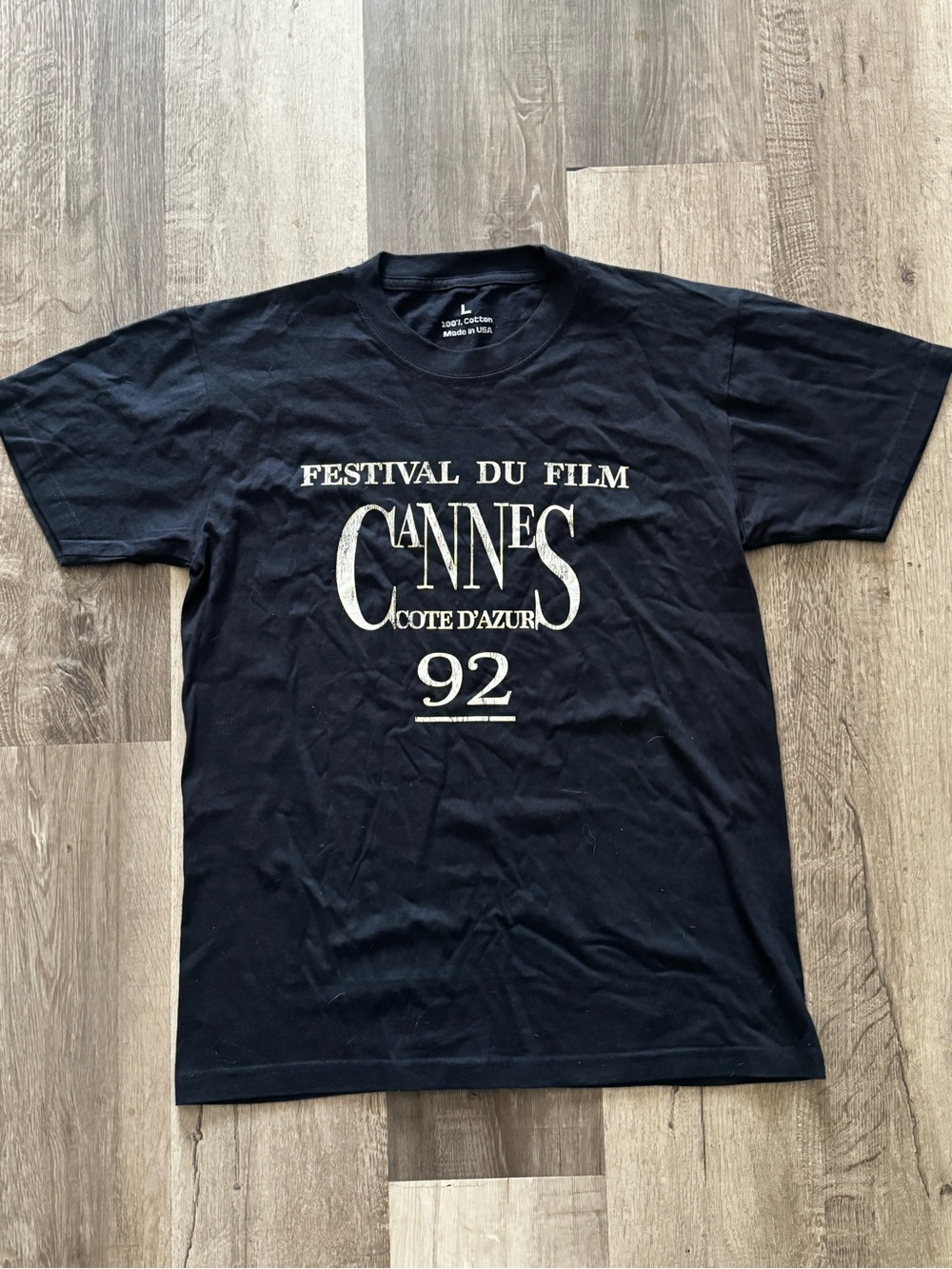 Cannes Festival du Film 92 Black Graphic Tee
